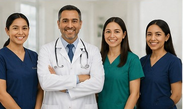 Community volunteers supporting health outreach